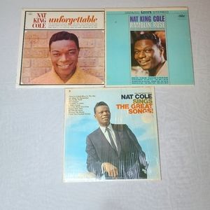 Nat King Cole Vinyl Records Lot Of 3 Tested Unforgettable Ramblin Rose The Gr8s